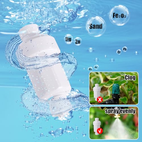2 Pcs Misting System Filter 100 Mesh Calcium Inhibitor Filter | For 1/4 Tubing Quick Connect for Outdoor Cooling System Patio Outdoor Misting System, Prevent Blockage - size: 2pc-1/4 misting System Filter