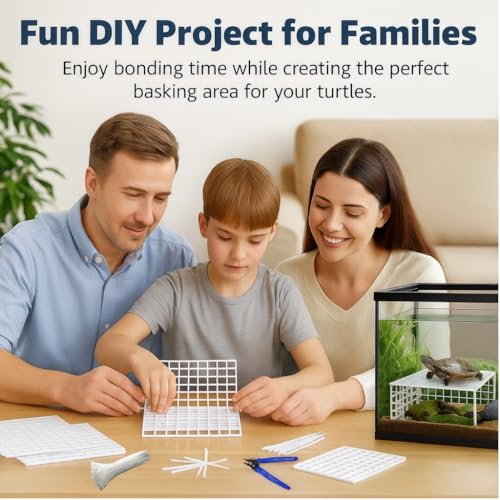 12 PCS DIY Turtle Basking Platform Tools and Accessories for Creative Layouts –Ideal Turtle Tank Accessories (White, Small)