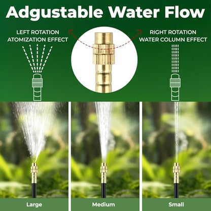 230FT Drip Irrigation System for Garden: 40 Nozzles 1/4" PE Tubing Automatic Watering Kit Adjustable Misting Sprinkler Mister Hose for Water Plants Tape Raised Beds Lawn Outdoor Yard Greenhouse - size: 230FT