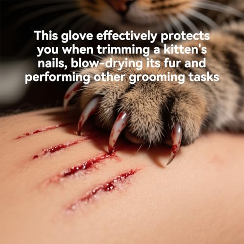 Animal Handling Gloves – Bite-Proof, Multi-purpose, Pet Leather Gloves with Padding - color: Blue, size: 17.7