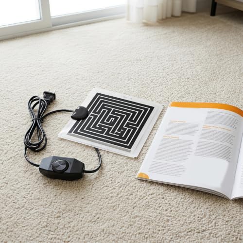 5w Reptile Heating Pad with Thermostat, Adjustable Temperature Heat Mat for Small Animal Habitat and Terrarium, Portable Plastic Under Tank Heater, Easy to Use and Maintain
