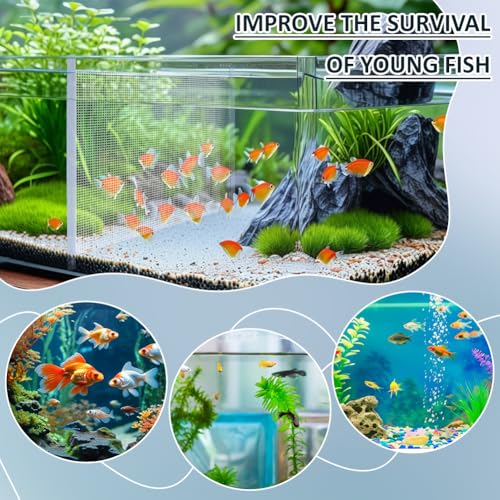 BENECREAT 10Pcs Plastic Mesh Canvas Sheets, Aquarium Fish Tank Divider, with 30 Pcs Binding Bars, Plastic Mesh Sheet for Acrylic Yarn Crafting Embroidery Knit Crochet Make Dividers