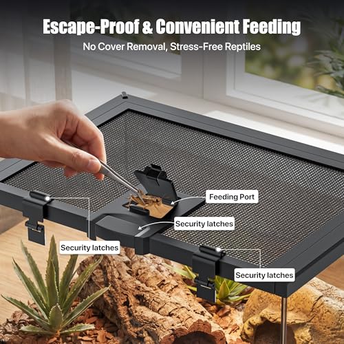 2.5 Gallon Fully Assembled Glass Reptile Enclosure, 12" x 8" x 6" | Top Opening Small Reptile Terrarium Tank for Tiny Terrestrial Reptiles, Amphibians & Invertebrates - size: 12"L x 8"W x 6"H