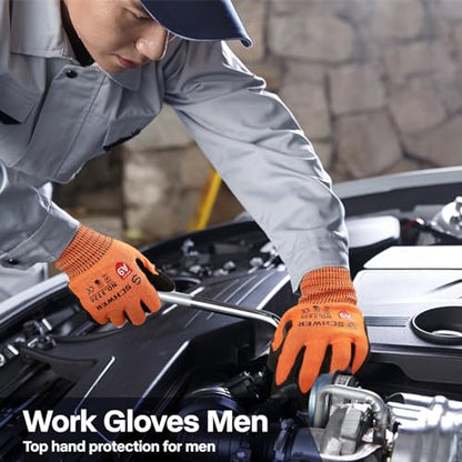 Schwer 1 Pair Size XL Highest Level Cut Resistant Work Gloves+ 1 Pair ANSI A6 Cut Resistant Arm Sleeves for Men&Women Work