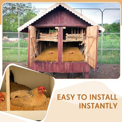 Teenyyou 24 Pack Chicken Nesting Box Pads, 13 x 13 x 1.18 Inch Washable Nesting Pad for Chicken Coop, Artificial Grass Rug Carpet Reusable Nest Box Bedding Fake Synthetic Turf Mat for Hen Laying Eggs