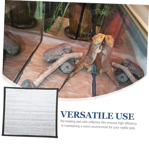 ORFOFE Reptile Heating Pad Self-Warming Mat for Tortoise Gecko Snake and Crab Tanks Durable Heat Distribution Reflective Film for Comfortable Habitat - size: 29.30X29.30X0.30CM