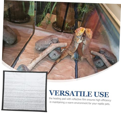 ORFOFE Reptile Heating Pad Self-Warming Mat for Tortoise Gecko Snake and Crab Tanks Durable Heat Distribution Reflective Film for Comfortable Habitat - size: 29.30X29.30X0.30CM