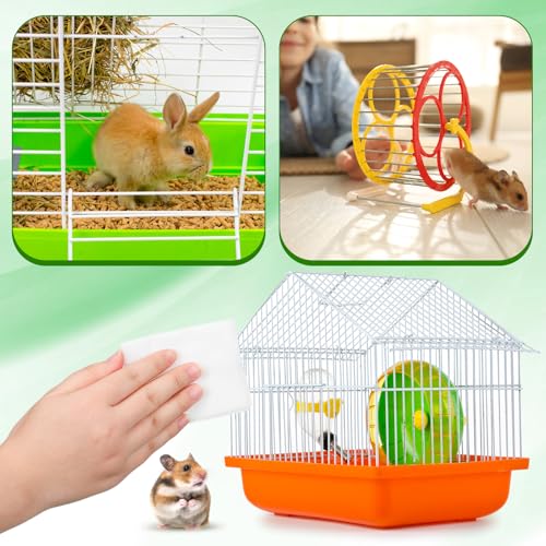 2 Pack Small Animal Cage Wipes 120 Count Small Animal Cage Clean up Wipes Removes Stubborn Caked-on Hamster Cages Cleaner for Pet Bunny Supplies Cleaning Deodorizing