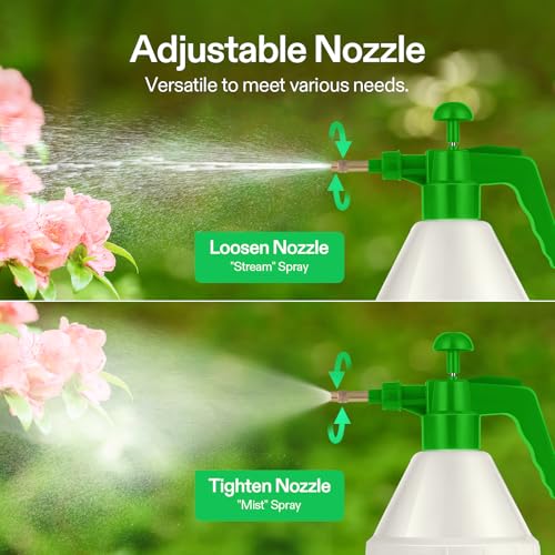 VIVOSUN 27oz Pump Sprayer, Handheld Garden Water Sprayer Bottle | with Adjustable Brass Nozzle, for Spraying Plants, Flowers, Weeds and Cleaning, Green - color: Green, size: 27oz