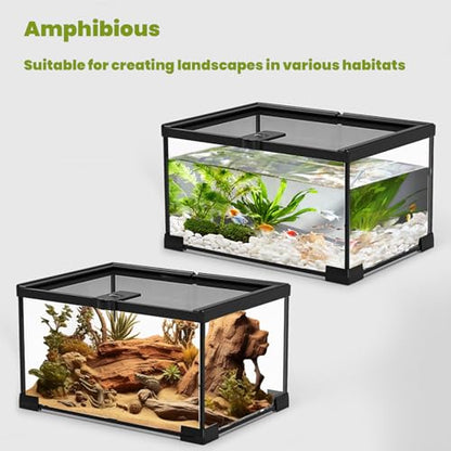 4 Gallon Glass Reptile Terrarium 12"x8"x8" | Stackable, Full View Tank, For Leopard Gecko, Frog, Snake, Hermit Crab, Tarantula, Jumping Spider - size: 12*8*8in