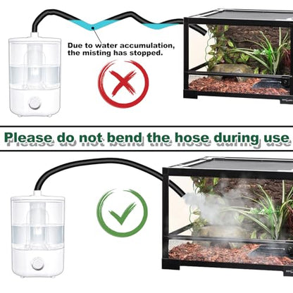 4L Reptile Humidifier Fogger for Reptiles Tank, 1 Gallon Top fill Reptile Mister with Extended Hose, Adjustable Fog Volume, Ideal for Chameleon, Snakes, Tortoises, Amphibians, Terrariums | Extended Hose for Reptile Tank and Terrarium, Adjustable Fog Outpu