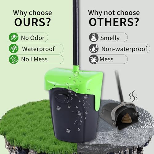 ienjoyed Pooper Scooper Large Swivel Bin & Rake with 160 Waste Bags,Heavy Duty Dog Pooper Scooper with Bag Attachment for Dogs, Long Handle Poop Scooper with Lid for Yard, Grass, Gravel(Green) - color: Green1