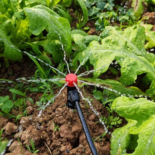 Drip Irrigation Emitters for 1/4" Tubing: 25pcs Drippers with Lock Barbed | Adjustable 360 Degree Water Flow, 5" Arrow Stake, Irrigation Drippers for Diy Garden Watering System Kit - size: 25pcs Drip Emitters with Lock Barbed
