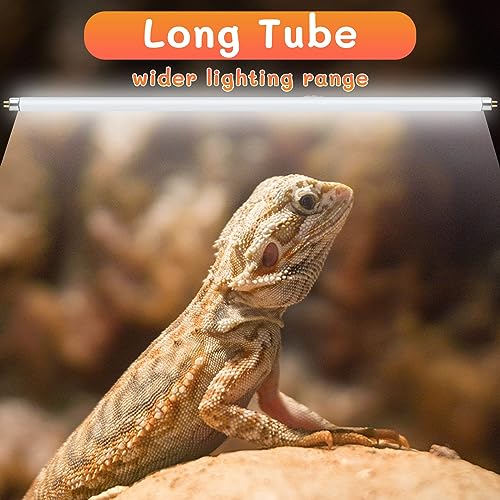 T5 UVB Reptile Light 24W 10.0,UVA UVB Light Bulb for Reptiles,2 Pack Reptile UVB Lamp Tube for Bearded Dragon - size: 2 pack T5 Tube-24W 10.0