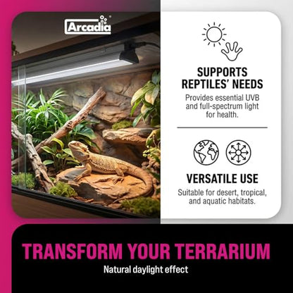 Arcadia Jungle Dawn LED Bar 34" Long 51 Watts High Lumen Output – High Output LED Light Bars for Reptiles, Terrariums, Plants and Indoor Use, Long Lasting Easy to Use Natural Plant Grow Lighting
