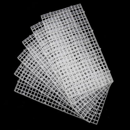 Aquarium Fish Tank Divider Plastic Egg Crate Filter Bottom Tray, S | 6pcs Plastic Grid - size: S 6pcs