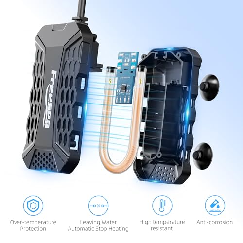 FREESEA Aquarium Fish Tank Heater: 100W Submersible Aquarium Heaters with Adjustable Digital LED Controller Leaving Water Automatic Stop Heating for 10-20 Gallon Turtle Freshwater Saltwater - size: 100W(10-30gallon)