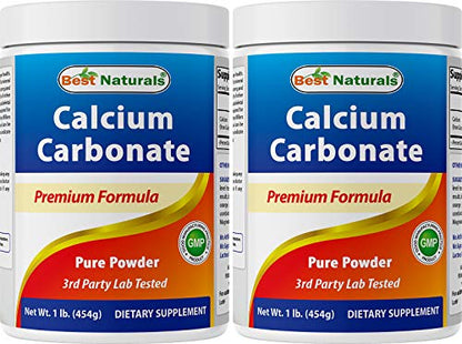 2 Pack - Best Naturals Calcium Carbonate Powder 1 Pound (Total 2 Pound) - Food Grade - size: 16 Ounce (Pack of 2)