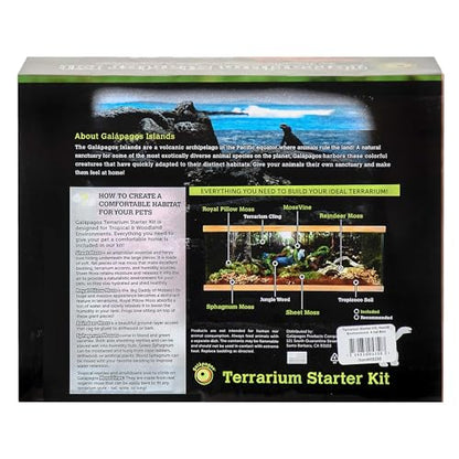 Galápagos (05350) Humid Environment Terrarium Kit – Essential Moss Accessories for Dart Frogs, Iguanas, Chameleons & Reptile Tanks