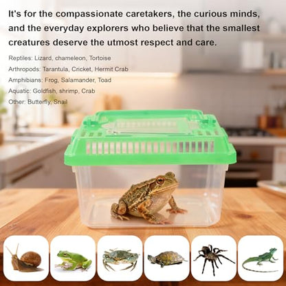 20 Pack Small Plastic Reptile Carrier, Tarantula Enclosure Breeding Box with Handle and Ventilation Lid, for Spider Lizard Turtle Hermit Crab Fish, 5.1 x 3.5 x 3.5 Inch, Multi-Color - size: 5.1 X 3.5 X 3.5 Inch