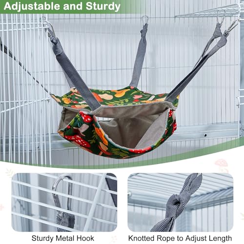 Glittme 4 Pack Cozy Ferret Hammock, Soft Washable Cage Bed for Small Animals