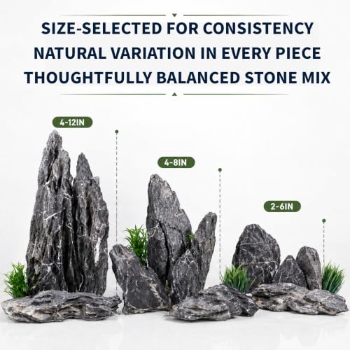 Seiryu Stone Aquascaping Rocks, 10 lb (4-8"), Aquarium Stone Set | Beginner to advanced aquascaping • Iwagumi-ready stone selection • Creates depth & perspective • Ideal for planted aquariums - color: Seiryu-Stone, size: 10 lb (4–8")