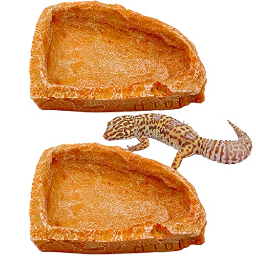 2 Pack Corner Reptile Water Dish Food Bowl Bearded Dragon Bowls, Reptile Food Bowl for Hermit Crab Bearded Dragon Lizard Gecko Frog Tortoise - color: 2 PCS Corner Bowls