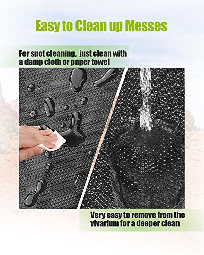 Bearded Dragon Tank Accessories, Reptile Substrate Floor, Leopard Gecko Tank Liner Mat for 40 Gallon, 20 Gallon, 50 Gallon,75 Gallon Lizard Tank, Black - color: Black