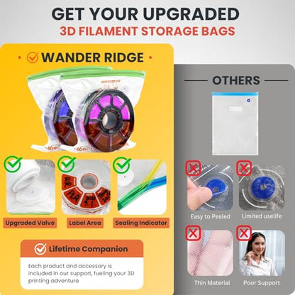 3D Printer Filament Storage Bags – Vacuum, Moisture-Proof & Dustproof, Humidity Resistant, Reusable (13 x 15 Inches, 30 Bags Only) - style: 30 Bags