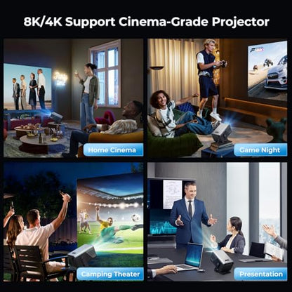 [2000 ANSI Daylight Visible] Native 1080P Smart Video Projector 4K 8K Input, Android 14 Projecteur Portatif with HiFi Sound, Auto Focus & Keystone, WiFi Bluetooth Home Theater for iPhone/Netflix X7