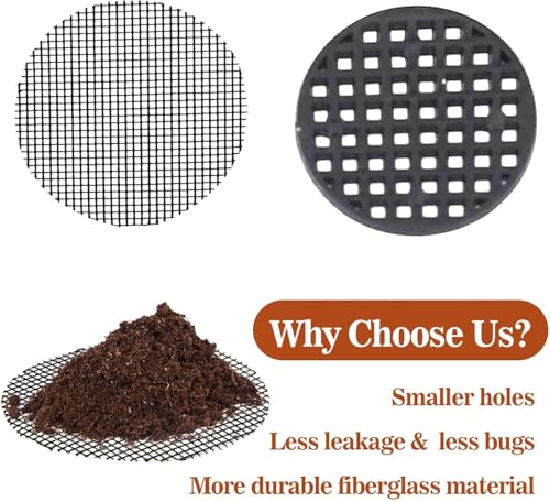50 Plant Pots - Hole Mesh Pad Terrarium Potting Eye Mesh Mats Pot Substrate Barrier 1 Inch Net Bonsai Gardening Grid Ceramic Drainage Hole Mesh Screen Prevent Soil Leaking