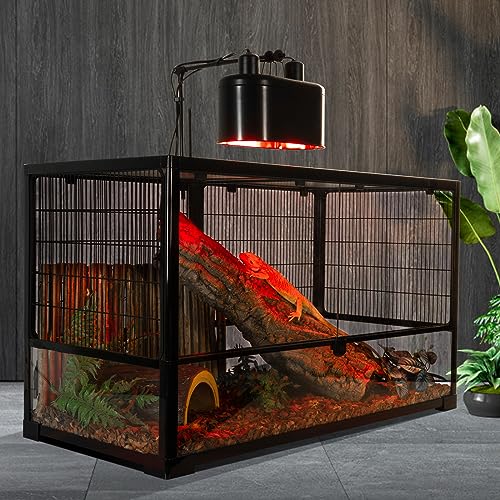 REPTI ZOO 150W Infrared Heat Lamp Bulb for Reptile, 2 Pack Infrared Basking Spot Light for Reptiles & Amphibian,Bearded Dragon, Leopard GeckoTurtle,Lizard, Chickens | Pet Brooders Heat Lamp - style: 150W/Infrared Lamp