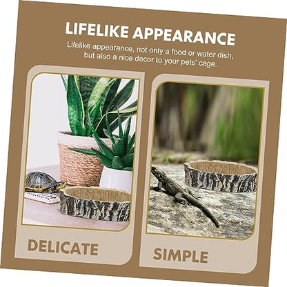 Crawling Pet Food Storage Basin Reptile Water Feeder Tortoise Food Container Habitat Accessory