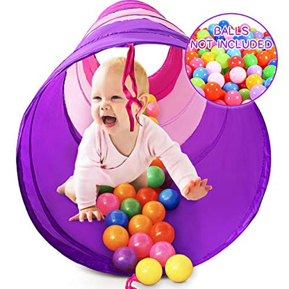 PigPigPen Kids Tunnel for Toddlers,Pop Up Play Tunnel Tent for Babies or Dogs, Indoor & Outdoor Toys for Kids Backyard Playset - style: Red,pink,purple play tent