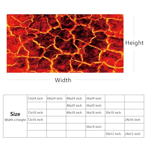 YongFoto Reptile Terrarium Background 24x12 inch Reptile Tank Background Heat Red Cracked Volcanic Eruption Lava Burning Ground Background Bearded Dragon Habitat Fish Tank Aquarium Background Backdrop - size: 24x12in/60x30cm