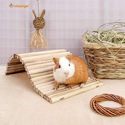 Niteangel Small Animal Climbing Toy: 15.7" x 7.8" Bendable & Flexible Shape | Underground Hideout & Dome Shelter - Suspension Bridge Ladder for Hamsters Gerbils Mice Rats Guinea Pigs or Other Small Pets - size: 15.7'' x 7.8''