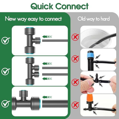 98FT 1/2" Drip Irrigation System Kit with Water Timer for Garden | Automatic Watering System with 20pcs 360° Adjustable Copper Nozzles, irrigation system for garden,Yard, Lawn,Greenhouse