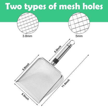 Adnee 2 Pcs Wider Gardening Soil Sifter-5.5" W Garden Sieve Sifter with Handle (3.8/5 mm Mesh)-Portable Gardening Sifter for Gradening Sand Soil Dirt Compost - color: 2 Set