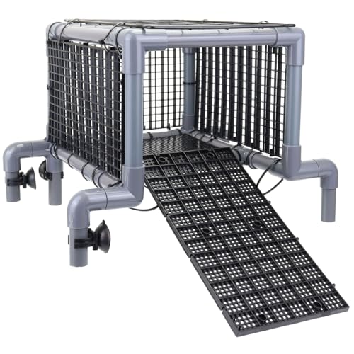 Above-Tank Turtle Basking Platform – Large Loft with Non-Slip Ramp & Drying Area for Aquatic Turtles, Sturdy Tank Topper Fits 20/25/29/55 Gal - size: Large (fits 12‑13 inch wide turtle tanks)