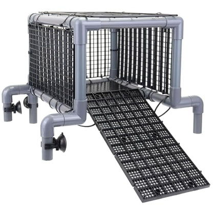 Above-Tank Turtle Basking Platform – Large Loft with Non-Slip Ramp & Drying Area for Aquatic Turtles, Sturdy Tank Topper Fits 20/25/29/55 Gal - size: Large (fits 12‑13 inch wide turtle tanks)