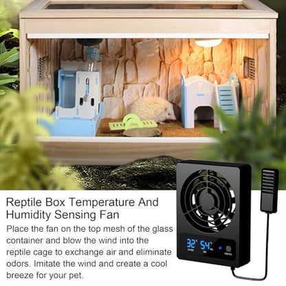 Fan for Reptile Enclosure Low Noise Efficient Vent Fan | Cooling Fan for Reptile Tank for Reptiles, Snakes, Rainforest Terrariums, Vivariums, Dragons, Lizards - size: B: (℃)