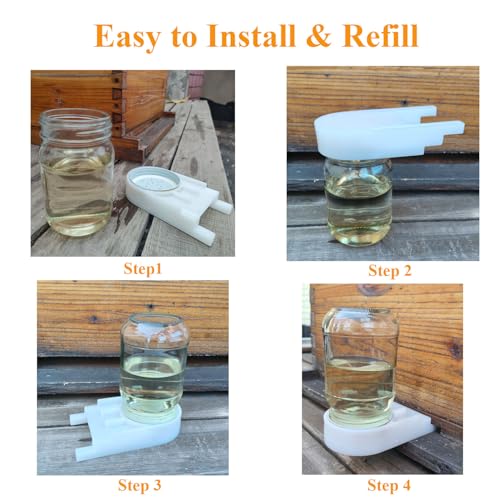 AukBeeFun 8 Pack Bee Feeders for Hives Mason Jar Sugar Water Feeder for Bees