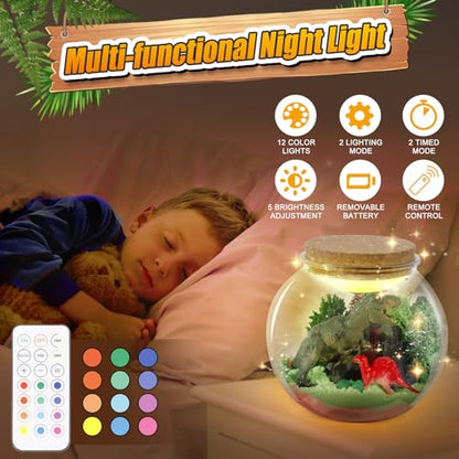 Dinosaur Activities Toys-Dinosaur Terrarium Craft Kits for Boys-Birthday Gifts for Kids Age 4 5 6 7 8 Years Old - style: Dinosaur