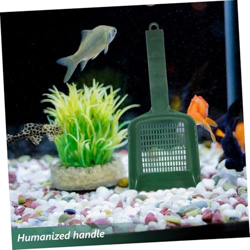 Hemoton Plastic Fish Tank Water and Sand Shovel Long Handle Multi-Function Aquarium Cleaning Tool Beach Sifter Reptile Poop Hamster Shrimp Large Scooper Handheld