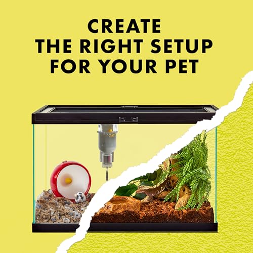 Zilla Critter Cage 10 Gallon Reptile Terrarium & Small Animal Habitat, Glass Enclosure with Sliding Locking Screen Top, Escape-Resistant Mesh, Cord Access Ports, 20.5"x11"x 12.8" - size: 10 Gallons