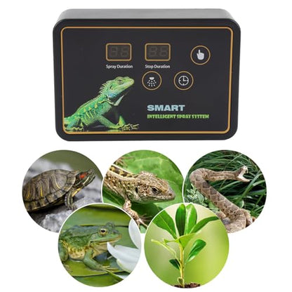 Reptile, Automatic Smart Misting System with Timer and 360 Adjustable Nozzles, for Reptile Terrariums Rainforest Plants Chameleons Frogs (US Plug)