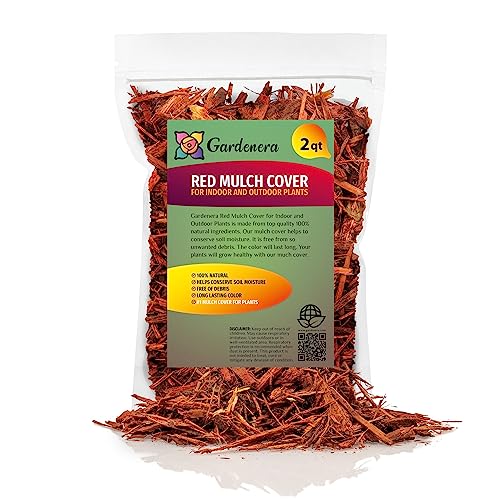 Red Mulch - Maintain Soil Moisture and Temperature Balance for Optimal Plant Growth - 2 QUARTS - size: 2 Quart Bag