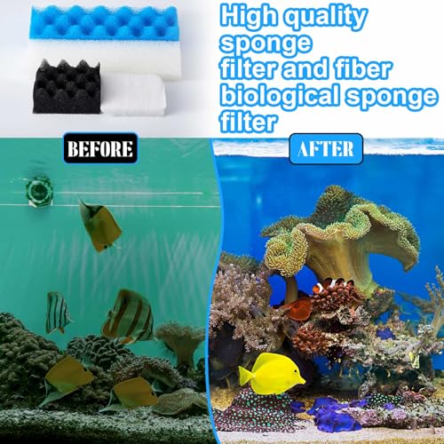 Threlaco 24 Pcs Compatible with Fluval 406/407 Aquarium Filters Sponge Set, Including Foam Pad, Water Polishing Pad, Foam Max, for Replacement Filter Media (Compatible with Fluval 406/407) - style: 406/407