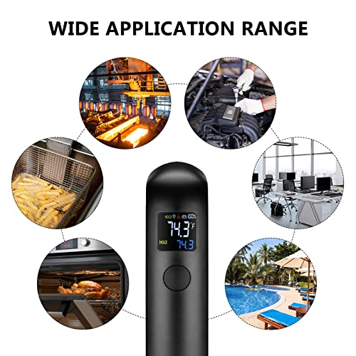 Rechargeable Infrared Thermometer Gun for Cooking, Laser Temperature Gun | -58℉~1022℉,Colorful Display,Pizza Oven Grill Kitchen Home,Max and Low Measure,℉ Only,NOT for Human