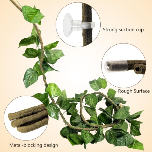 Hamiledyi Reptile Wood Branches 11.8" Length Snake Climbing Branch Lizard Habitat Natural Wood Decoration Bearded Dragon Climbing Accessories for Leapord Gecko